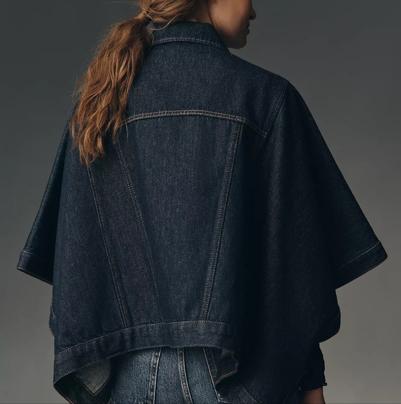 NWT Anthropologie Weston Denim Boyfriend Cape - Picture 2 of 8